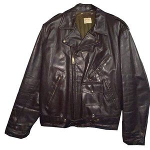 70'sThis Genuine Leather Garment - Double rider style motorcycle jacket Sz LG